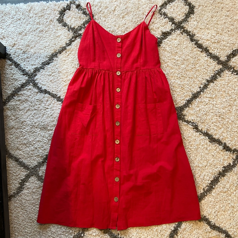 Red Button Down Dress